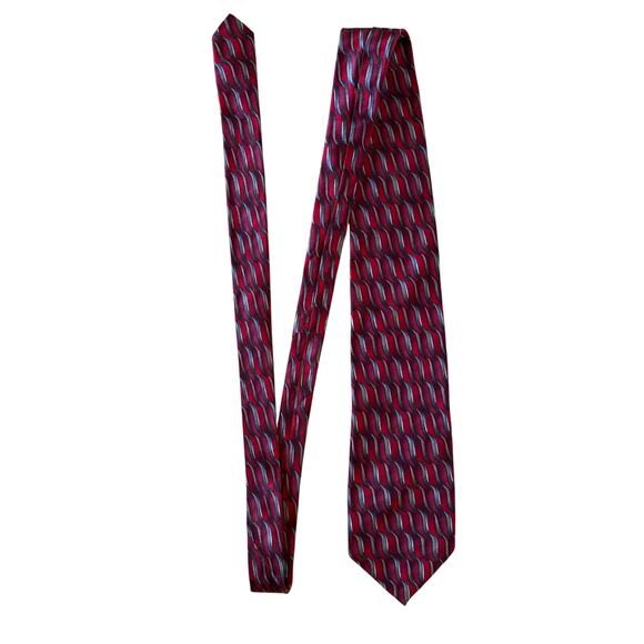 Vintage ‘96 Grateful Dead Cool Breeze Sixteenth Set Red Abstract Silk Necktie - Picture 1 of 2